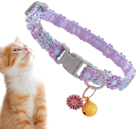 YNPQTDS Breakaway Katzenhalsband – Breakaway-Hundehalsband, floraler Hundeanhänger mit Anhänger, Haustierzubehör für Reisen, Abenteuer, tägliche Sicherheit, Mode