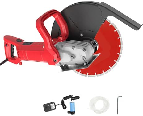 Electric Circular Saw, 4300RPM Wall Chaser with Water Pump, 110/135mm Cutting Depth, Adjustable Protective Cover, Wet Disc Cutter for Grooving Floors and Walls