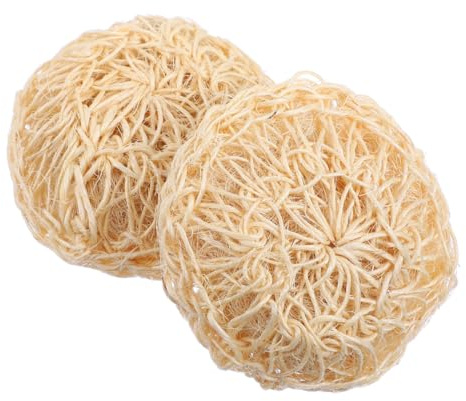 FIXOSHEE 2 Stück Sisal Duschball 10x10cm Körperpeeling Badeschwamm Massage Badekugel Hautfreundlich Wiederverwendbar Badezimmerzubehör