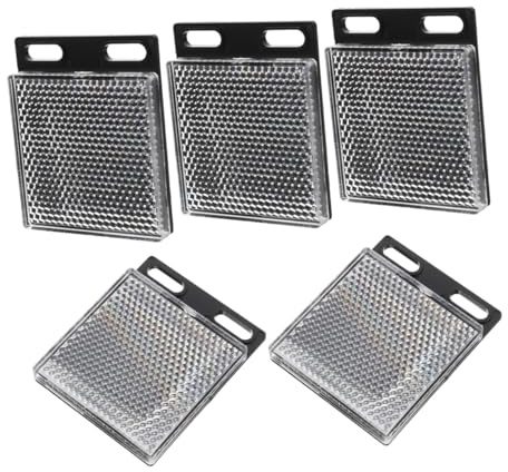 SHINEOFI 5pièces Réflecteur Photoélectrique Carré Lot de Réflecteurs Rétroréfléchissants Adaptés aux Systèmes de Faisceau Photoélectrique aux Capteurs de Réflexion et Systèmes Rétroréfléchi
