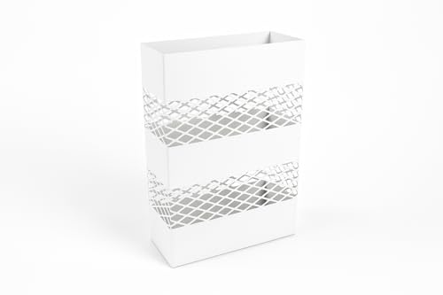 NORDIQ - Paraguero Metálico - Paragueros Modernos y Decorativos - Paragueros Originales para Entrada, Recibidor, Oficina o Comercio | Paragüero de Diseño Elegante y Funcional - Diseño Lineal - Blanco