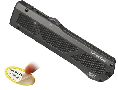 Nitecore EDC17 - Linterna EDC de 1500 lúmenes, 3 en 1 con luz blanca, luz negra UV y haz verde, acero inoxidable plano delgado, recargable por USB-C, impermeable para exteriores o trabajo