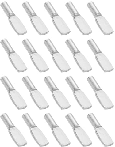 QUARKZMAN 25Pcs Supports D'Étagère, 6mm Supports En Forme De Cuillère, Chevilles Métalliques Pour Armoire De Cuisine Bibliothèque (Argenté)