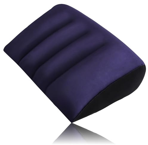 oibek Portable Wedge Pillow Inflatable Cushion, Inflatable Wedge Pillow for Sleeping Lumbar Leg Support Pillow for Sleeping, Leg Elevation in Bed Travel Camping, Fast Inflating Deflation(Blue)