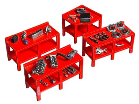 Oshhni d'accessoires de Garage pour Diorama à l'échelle 1/64, Miniature, Photographie, Outil de réparation Automobile léger et créatif Peint, Style A