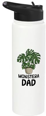 Monstera Dad Plant Lover Variegated Monstera Stainless Steel Insulated Water Bottle