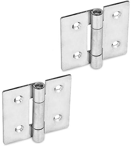 Ganter Normelemente | Edelstahl-Blechscharniere - GN 136-NI-50-50-C | Edelstahl | Stift Edelstahl | 2 Stück, Länge: 50mm x 50mm