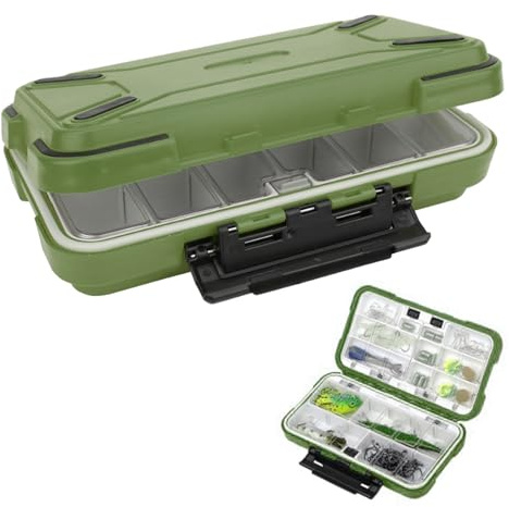 Fishing Tackle Box, Waterproof Fishing Tackle Accessory Organizer Bait Lure Hooks Storage Case Organizer Container(Green)
