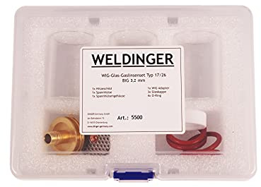 WELDINGER Glas-Gaslinsenset BIG 3,2 mm für WIG-Brenner TYP 17/26 11-teiliges Set