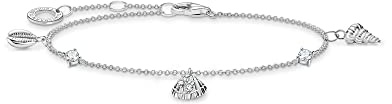 THOMAS SABO Armband Muscheln und weiße Steine silber 925 Sterlingsilber