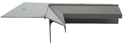 Renoplast® Aluminium Innenecke 90° für Traufprofil K10R Grau | Fertigstellung von Terrassen und Balkonen | Harzböden | Wasser ablaufsysteme Winkelprofil | Pulverbeschichtetes