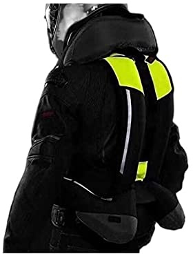 YXYMOTEFLY Gilet Airbag da Moto - Regolabile con Protezione Airbag Collo/Posteriore Giacca Protettiva Riflettente da Motocross (Color : Black, Size : M)