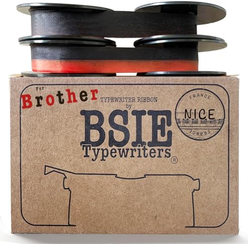 BSIE Typewriters – Brother Schreibmaschinen-Farbband Doppelpack – 1× Schwarz + 1× Schwarz & Rot – Passend für Deluxe 750, Deluxe 1350, Charger 11, Activator 845 – GR9 – Getestet in Nizza, Frankreich