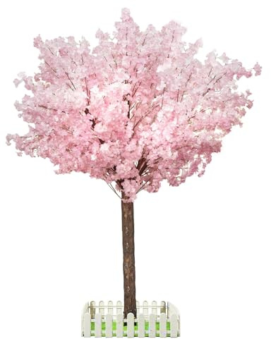 Artificial Cherry Blossom Tree - Handmade Pink Fake Cherry Blossom Tree Centerpieces for Wedding Party Christmas Garden Indoor & Outdoor