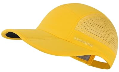 GADIEMKENSD Vikbar löpning man hatt visir sportmössa sommar nät ostrukturerad snabbtorkande hatt unisex, gUL, 6 3/4/7 3/8