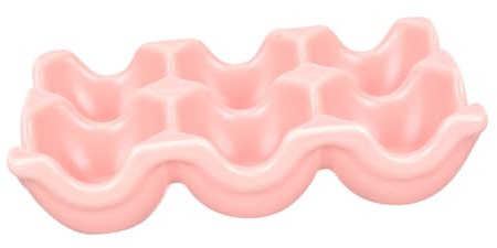 VINTORKY Eierkarton aus Porzellan mit 6 Fächern Rosa Keramik Eierhalter für Kühlschrank Eierablage zur Aufbewahrung von Hühnereiern für Backen und Küchendekoration