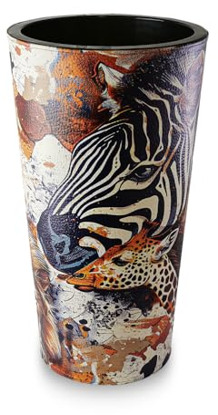Septe Maison Deluxe – Vaso di Design in Eco-Pelle Artigianale Made in Italy | Arredo Moderno per Interni Ø 33 x H 61 cm (Pelle sintetica, Africa)