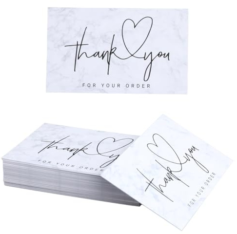 Thyonta 50 PCS Thank You Cards Pink Minimalist Thank You Cards Copperplate Business Cards Gift Packaging Decorative Cards mini Thank You Cards Watercolor Designs