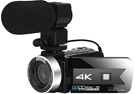 AUBEST Caméra vidéo Caméscope Caméscope de Vision nocturne 4K for l'enregistrement vidéo enregistreur numérique Vlog extérieur caméras photographiques Portables IR(16G SD Card,Set 7)