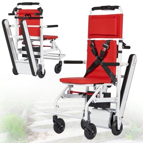 Raupen-Treppensteigerrollstuhl,Elektrischer Treppensteiger Mit Sackkarre,Zusammenklappbarer Tragbarer Treppenstuhl,Elektrische Treppensteigerrollstühle Zum Auf- Und Absteigen 13ah