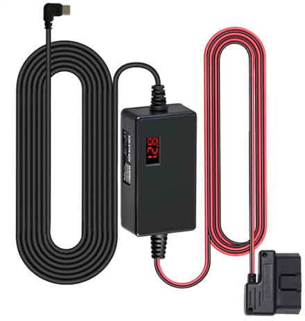 Tiardey OBD2 to USB C Cable Car Camera Recorder Cable 16Pin OBDII Step Down cable for Dash Camera GPS DVR -3.1M