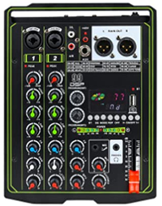 Mesa Mezclas, 99 DSP Effect Mixer 4 canales Portable 48V Phantom Power Monitor DJ Mixing Console for estudio profesional(Nero)