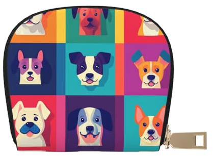 DFJMASFKOL Cute Dogs Leather Bag Different Dogs Wallet Dogs Card Pack New Parents - Pediatrician and Pharmacy Cards 9X11CM