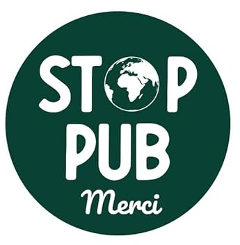 Plaque Stop Pub Gravée en Acrylique, Diamètre 45mm, Vert, pour Boîte aux Lettres
