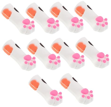 Didiseaon 10 Fundas Protectoras de Silicona Antideslizantes Forma de Pata de Gato para Tijeras y Herramientas de Pedicura en Rutina de Cuidado de Uñas