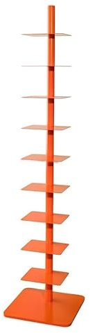 Generisch Librería vertical de 9 niveles, estantería de metal para espacios pequeños, torre compacta para libros, ideal para salas de estar y oficinas