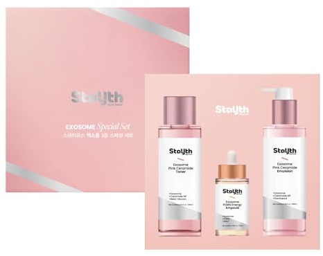 StayUth Exosome 3pcs Special Set – Korean Skincare Hydrating Milk Toner, Lightweight Emulsion & PDRN Energy Ampoule with Ceramides, Vitamin B12 & Exosome
