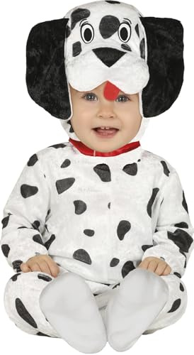 FIESTAS GUIRCA | Costume de Dalmatien pour Bébé (18-24 mois) - Cagoule et Combinaison - Costumes d'Animaux pour Halloween, Carnaval et Fêtes Déguisées - Idéal pour Bébé Unisexe - Blanc et Noir