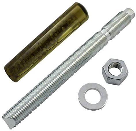 Lumonic Ankerstange + Verbundankerpatrone M20 x 220 Verzinkt I Zur Verwendung als Keilanker, Metalldübel, Bolzenanker, Blitzdübel I Für verschiedene A