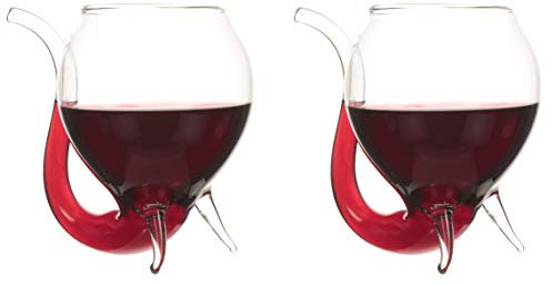 CKB LTD Copa de Licor Oporto con Pajita Juego de 2 vasos de vino Port Sippers 2 unidades, 250 ml,