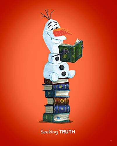 Komar Disney Wandbild Frozen Olaf Reading | Kinderzimmer, Babyzimmer, Dekoration, Kunstdruck | ohne Rahmen | WB068-40x50 | Größe: 40 x 50 cm (Breite x Höhe)