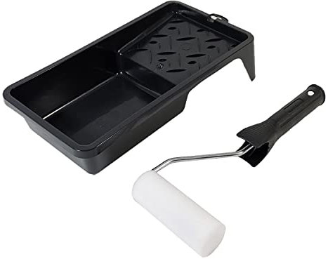 Set professionale per verniciatura, rullo 10 cm, rullo in schiuma e vaschetta per vernice