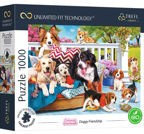 Trefl 10698 1000 Elements, The Thickest Cardboard, Organic, Dogs, Puppies, Animals, Cute Picture, Entertainment for Adults and Children from 12 Years, Puzzle Cuteness Overload: Doggy Friendship
