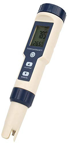 5 in 1 Tragbares Digitales PH-Salzgehalt-Temperatur-TDS-EC-Messgerät Multifunktionaler Wasserqualitätstester Detektor Wasserhärteanalysator Wasser-TDS-Messgerät Stellen Sie