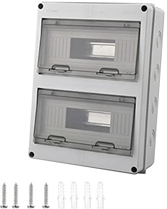 Verteilerkasten Aufputz,Sicherungskasten Aufputz IP65 Waterproof,mit 24 Module Aufputzverteiler,für Garten Oder Außenbereichen, Entsprechen Feuchtraum Standard (24 Way)
