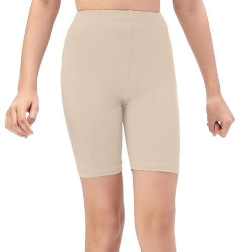 NetSetUK Girls Kids Cycling Shorts Plain Strechy Sports Dance School P.E Gym Summer Girls' Shorts Pants for Activewear Stone