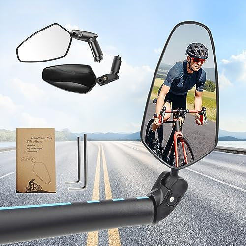 Fahrradspiegel, HD 360° Drehbar & Klappbar Fahrrad Rückspiegel, Universal Fahrradspiegel für Lenker 16-22 mm, Weitwinkel Fahrrad Spiegel Fahrradrückspielgel für Rennrad, Mountainbike (1PC)