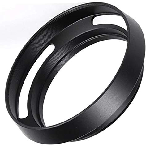 46MM PARALUCE METALLO VENTILATO NERO BLACK NOIR NEGRO universale metal lens hood vented alluminio parasole OBIETTIVO compatibile con tutti gli obiettivi con diametro filtro 46mm 46 mm