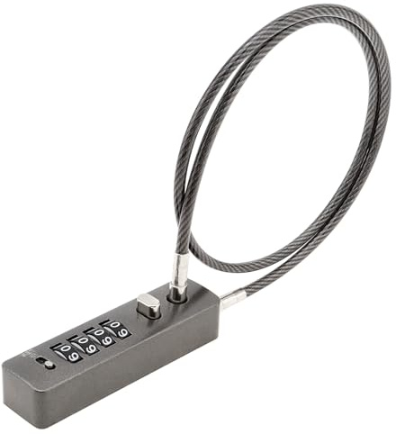 HOJLKLD Antivol à câble avec combinaison, câble en acier de 59,9 cm, cadenas à câble à combinaison à 4 chiffres avec code réinitialisable pour vélos, petites clôtures, classeurs, armoires, portes de