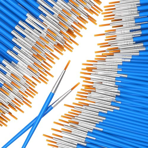 Halobios Paint Brushes Bulk 100 Pcs Set, Round Nylon Hair Brushes suitable for Acrylic, Oil, Watercolor, Rock Painting, Body Face Nail Art, Drawing and Art Supplies for Kids and Adults.