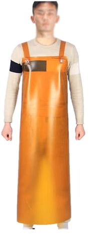 Wasser- Und Ölbeständige Schürzen Breite Schulterriemen Industrie Schürze Pvc Oxford Schürze Laborschürze mit Hohem Druck Verklebt Schürze für Geschirrspülmaschinen Hundepflege Fischreinigung(Yellow,1