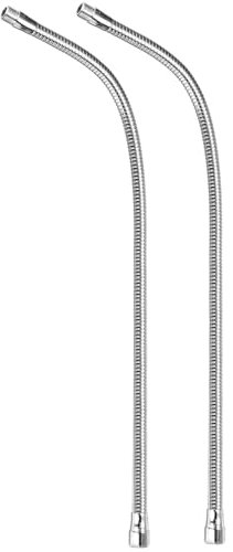 PATIKIL 24 Microfono Collo oca 2pz 5/8-27 Filetto Metallo Universale Tubo Flessibile Braccio Collo Cigno Tubo Prolunga per Multifunzione Fai da Te Argento Tono