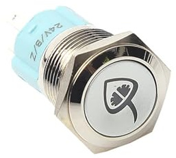 16mm symbol metal switch led light latching push button switch for auto car/school/factory IDGTTLDF(12V Green LED)