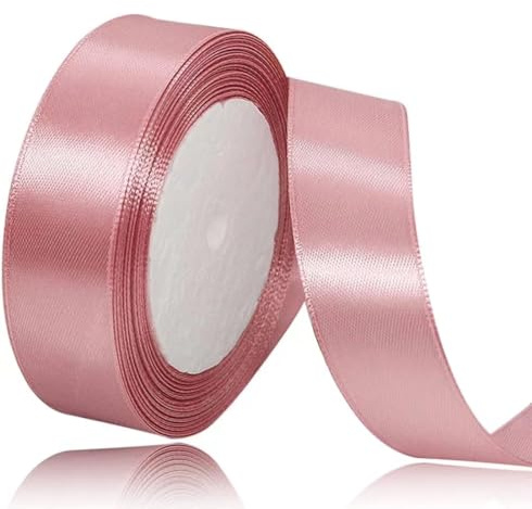 Geschenkband Roségold 20 mm Breit,23 Meter Satinbänder Rose Rosa Stoff Schleifenband Kunsthandwerk,Hochzeitsdekoration, Weihnachten, Haarbögen, Blumensträuße, Geburtstag und Geschenkverpackung