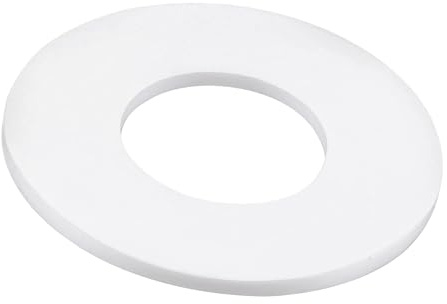 TOP-VIGOR 2Pcs PTFE Flat Washers 68mm OD 32mm ID 3mm Thickness Sealing Gasket Flange Gasket for Faucet Pipe Water Hose, White
