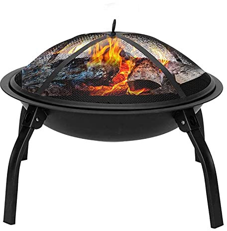 Braciere con ripiano per griglia per Barbecue, braciere in Metallo per Esterni, braciere da Giardino, riscaldatore per Patio, braciere Portatile da Cortile, braciere Pieghevole in